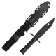 DUMMY M9 KNIFE/BAYONET, The Snow Wolf Dummy Knife/Bayonet M9 in Black is a non-functional replica accessory built entirely from lightweight polymer materials, offering the appearance of a classic M9 field knife without added weight or sharp edges